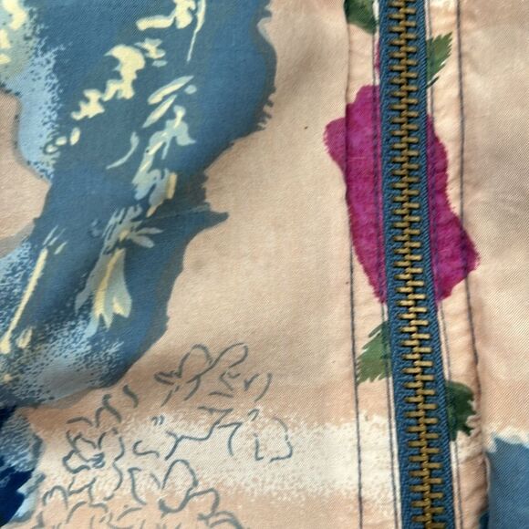 Vintage 90s Hunt Club Silk Floral Windbreaker Zipper Jacket Medium - Picture 12 of 13